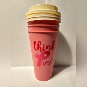 Think pink breast cancer awareness cups nwot